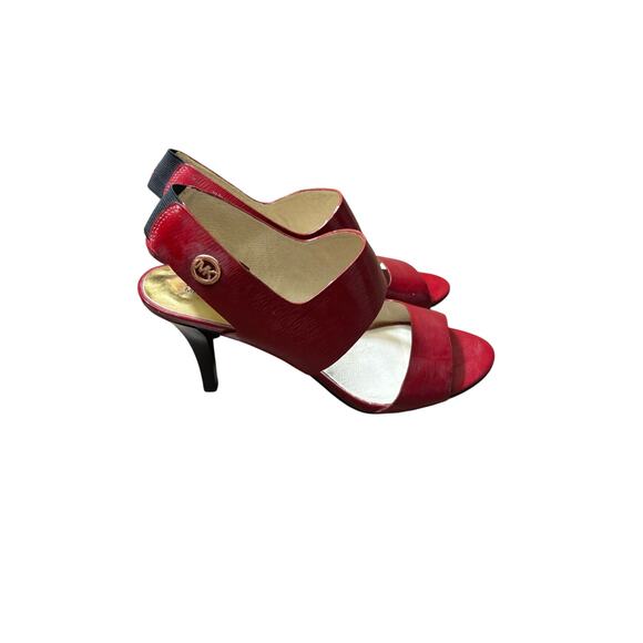 Micahel Kors Red Open Toe Sling Back Pumps Sz 9.5 - Picture 2 of 4